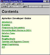 Aphelion Programmer's Guide help file screenshot