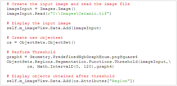 Example of Python code using Aphelion components