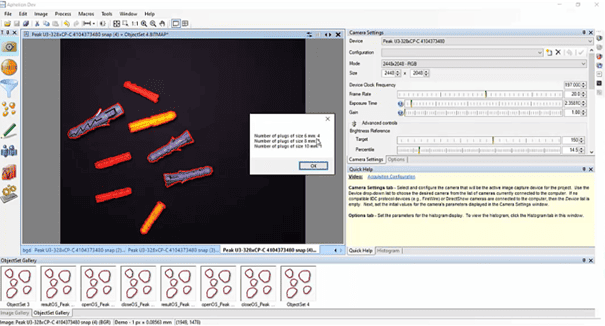 Aphelion computer vision software - segmentation and classification example